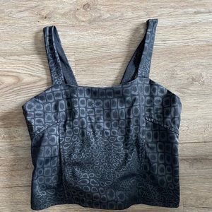 Onzie Metallic Black Crop Top Workout Top Small